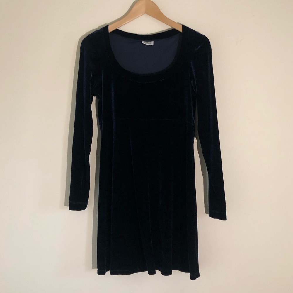 90s Mini Blue Velvet Dress